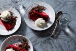 American Baked Rhubarb with Rosewater Quinoa Crumble and Whipped Ricotta Appetizer