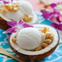 Canadian Coconut Sorbet with Cashew Brittle Dessert