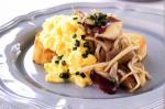 American Wokfried Garlic Mushrooms With Chive Scrambled Eggs Recipe Appetizer