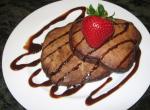 British Chocolate Griddle Cakes With Chocolate Sauce Dessert