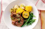 American Grilled Lamb Steaks With Lemon Parsley And Chilli Dressing Recipe Dinner