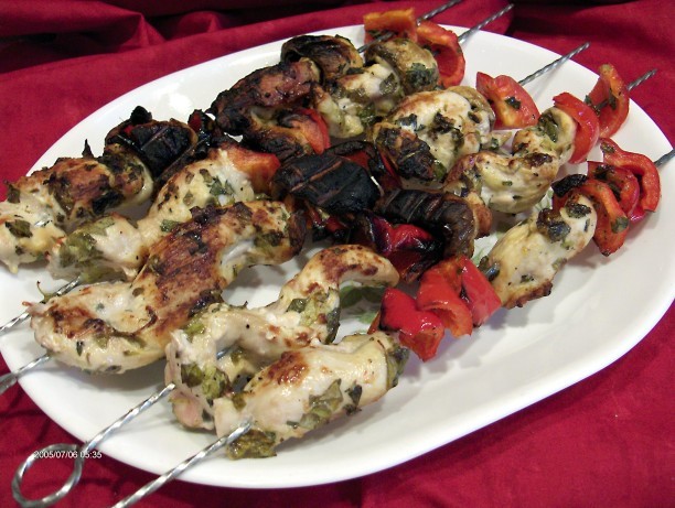 American Herbed Chicken Skewers Dinner