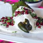Chilean filled Poblano with Walnut Sauce chile En Nogada Appetizer