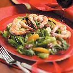 British Romaine Pecan Salad with Shrimp Skewers Dinner