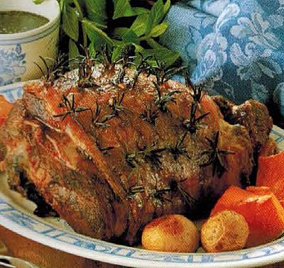 American Roast Leg Of Lamb With Garlic And Rosemary Dinner