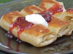 American Cheese Blintzes With Strawberryrhubarb Compote Dessert