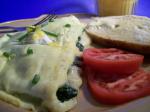 French French Omelet With Spinach  Swiss Cheese Appetizer