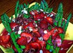 American Spring Asparagus and Strawberry Salad With a Caramel Drizzle Dessert