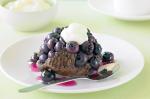 American Blueberry Chocolate Cakes With Lemon Fromage Frais Recipe Dessert
