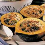 British Acorn Squash with Spinach Stuffing Appetizer