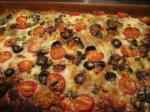 American Greek Pizza on Phyllo With Feta and Tomatoes Appetizer
