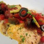 American Pavita Breasts with Tomato and Olives Appetizer