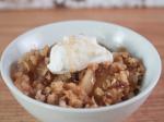 American Crock Pot Apple Cobbler Topped With Fruit and Nut Cereal Dessert
