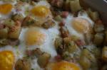 Canadian Baked Brie Potatoes Ham and Eggs Appetizer