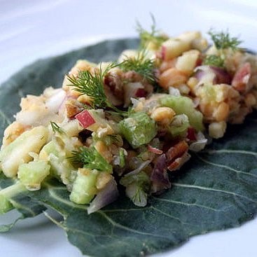 Canadian Refreshing Chickpea Salad With Apples and Pecans Appetizer