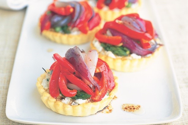 British Asparagus Capsicum And Ricotta Tarts Recipe Appetizer