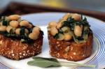 American Wholegrain Crostini With Beans And Greens Recipe Appetizer