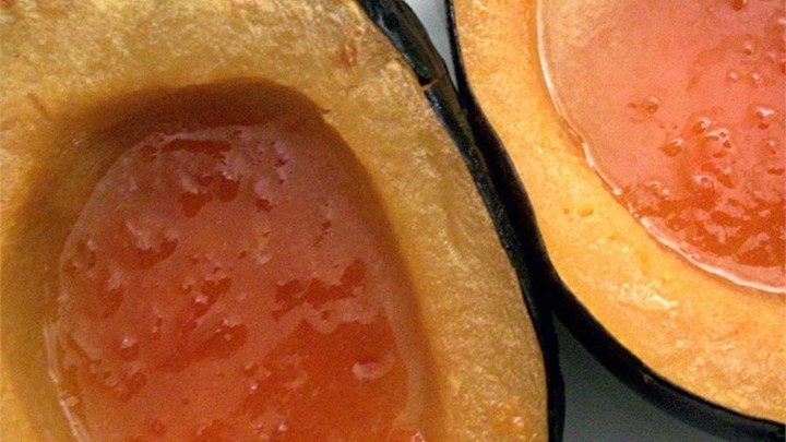 American Baked Acorn Squash with Apricot Preserves Recipe Appetizer