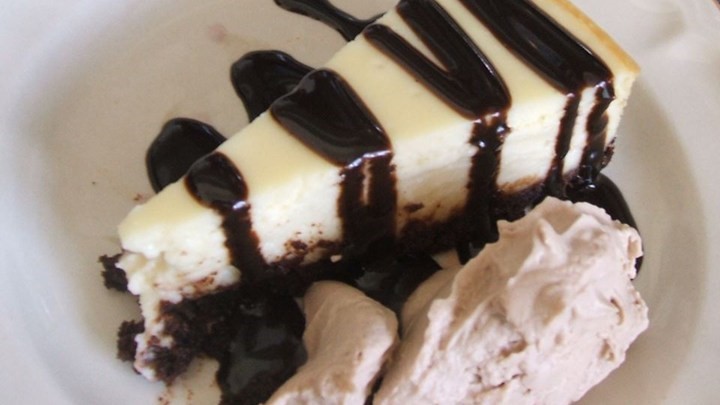 American White Chocolate Cheesecake with White Chocolate Brandy Sauce Recipe Dessert