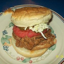 American Pork with Barbecue Sauce in the Slow Cooking Pot BBQ Grill