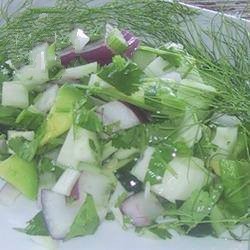 American Salsa of Avocado Fennel and Cucumbers Dessert