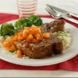 British Apricot-glazed Pork Loin Chops BBQ Grill