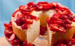 American Passover Orange Angel Food Cake with Strawberries Recipe Appetizer