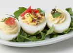 American Bacon Spinach and Tomato Deviled Eggs Appetizer