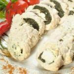 Roll Poultry from Feta Spinach and recipe