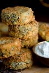 American Potato Salmon and Spinach Patties With Garlicky Dill Cream Recipe Appetizer
