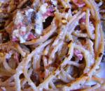 Mushroom and Red Pepper Carbonara recipe