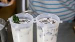 American Red Bean Coconut and Grass Jelly Dessert Drink Appetizer