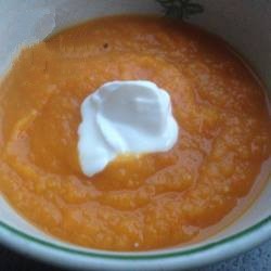 American Butternut Squash Soup with Apples Appetizer