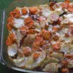 American Kohlrabi Casserole with Minced Meat and Carrots Appetizer