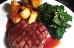 Canadian Venison Steaks with Red Wine Sauce Dinner