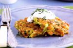 American Leek and Chickpea Fritters With Tzatziki Recipe Appetizer