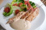 American Grilled Chicken Skewers With Satay Sauce Dinner