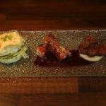 Australian Roasted Pork Belly of Pork with Baked Apple and Spring Onionpotato Biscuits Appetizer