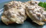 American Kittencals Sausage Sawmill Gravy with Biscuits Appetizer