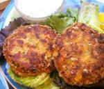 American Salmon Pattiesburgers With a Yogurt Herb Sauce Appetizer