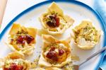 Australian Filo Pastry Cups With Goats Curd Dates And Pistachios Recipe Dessert