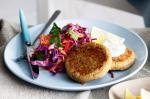 Australian Spiced Chickpea Cakes With Rainbow Slaw Recipe Appetizer