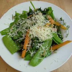 American Noodles with Carrots and Sugar Snap Peas Appetizer