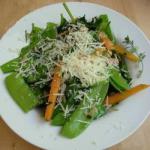 American Noodles with Carrots and Sugar Snap Peas Appetizer