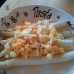 British White Asparagus with Egg Appetizer