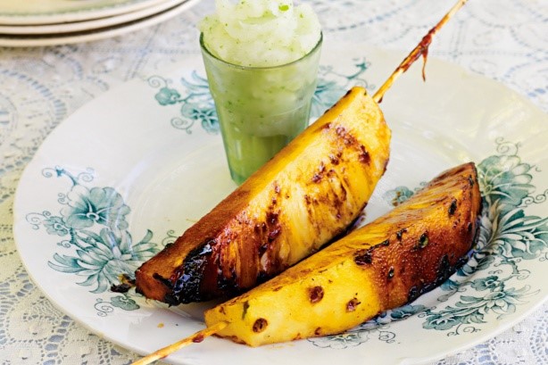 Australian Grilled Pineapple With Lemon Granita Recipe BBQ Grill