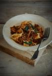 Rabbit and Porcini Ragout with Pappardelle and Fried Sage Leaves recipe