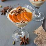 Australian Lime Poached Persimmons with White Chocolate Mousse Dessert