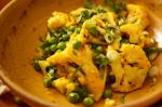 American Panroasted Spiced Cauliflower With Peas Recipe Appetizer