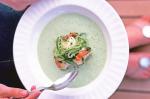 Australian Chilled Cucumber Soup With Garlic Prawns Recipe Appetizer